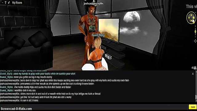 Stylized Room Head Bangs in 3D Hentai Game Animation