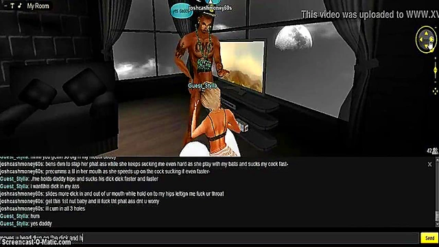 Stylized Room Head Bangs in 3D Hentai Game Animation