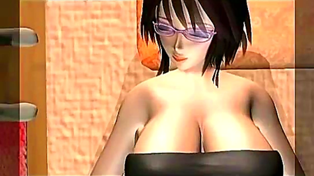 Busty Anime Cutie in Black Stockings Gets Hardcore Mouth Fucked