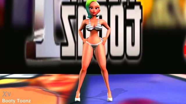 Incredible Busty Kim Bounces Her Booty in 3D Anime Action