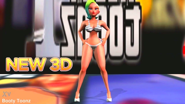 Incredible Busty Kim Bounces Her Booty in 3D Anime Action