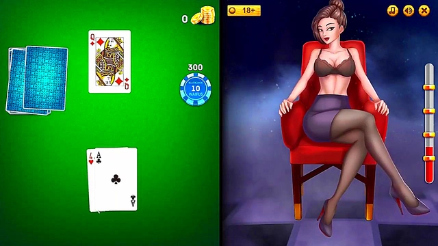 3D Anime Babe Shows Off Huge Tits While Playing Blackjack Seductively