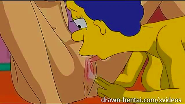 Homer & Marge Simpsons Cartoon Threesome – Anal, Blowjob, Facial Feast