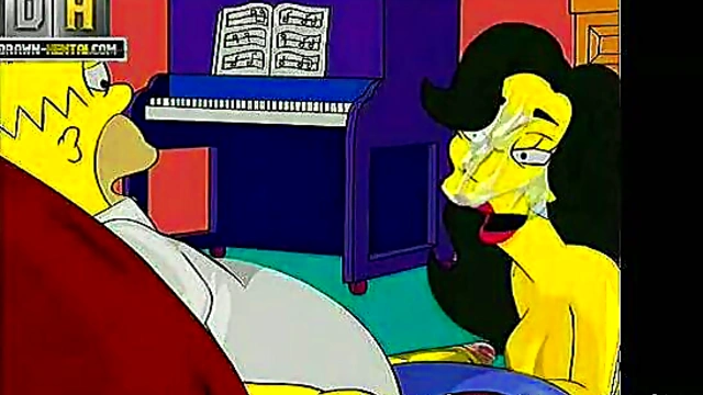 Homer & Marge Simpsons Cartoon Threesome – Anal, Blowjob, Facial Feast