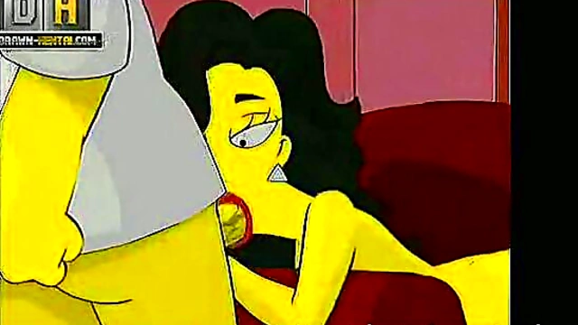 Homer & Marge Simpsons Cartoon Threesome – Anal, Blowjob, Facial Feast