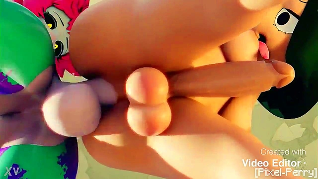 Hot My Hero Academia Futa Scene – Mina Ashido Fucks Tsuyu For ASTEAM XXX Action