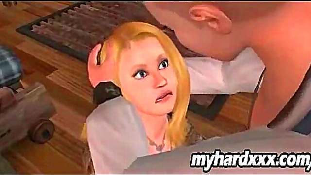 Foxy 3D Anime Blonde Gets Fucked Hard In Wild