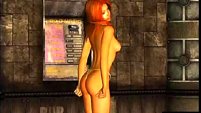 Virtual Stripper Shows Big Tits & Gives Blowjob On Stage In 3D Hentai Anime