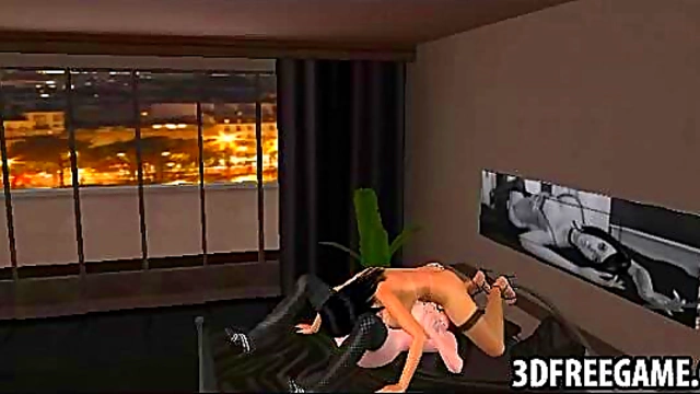 Sexy 3D Redhead With Massive Tits Gets Eaten Out By Lesbian Babe