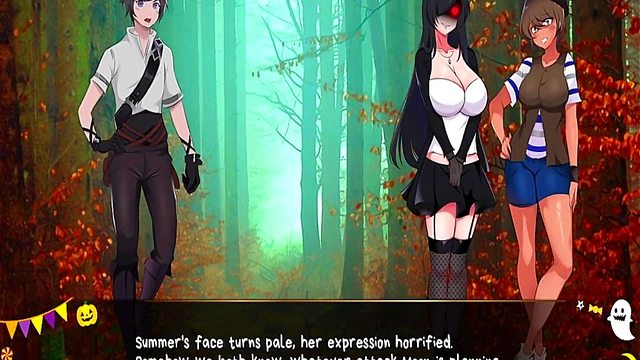 Succubus Demon Girl Rides Cock for Creamy Finish in Horror Mansion Anime