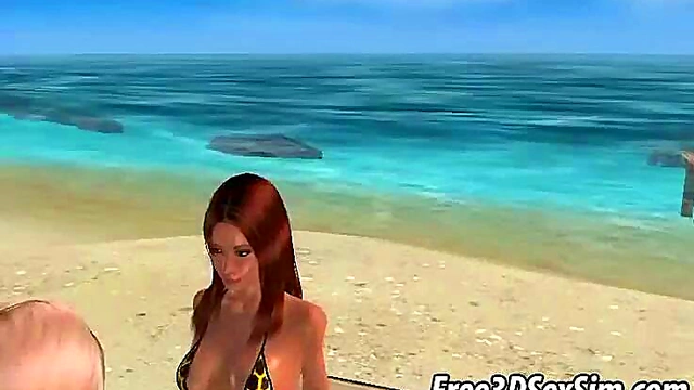 Sexy 3D Brunette Babe Gets Fucked Hard On The Beach In Hardcore Outdoor Action