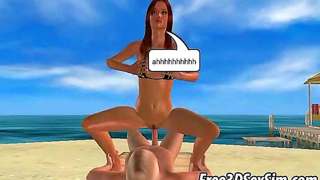 Sexy 3D Brunette Babe Gets Fucked Hard On The Beach In Hardcore Outdoor Action