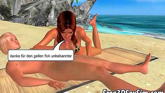 Sexy 3D Brunette Babe Gets Fucked Hard On The Beach In Hardcore Outdoor Action
