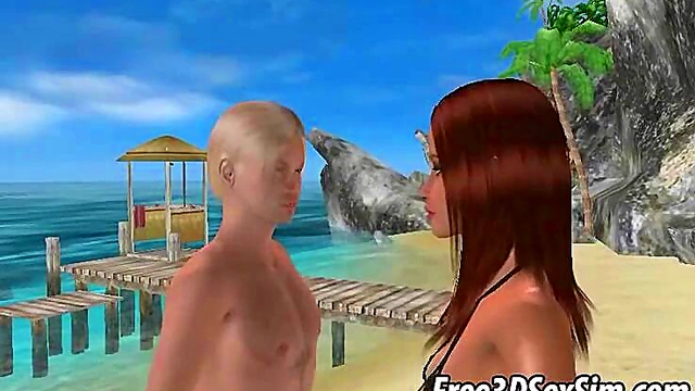 Sexy 3D Brunette Babe Gets Fucked Hard On The Beach In Hardcore Outdoor Action