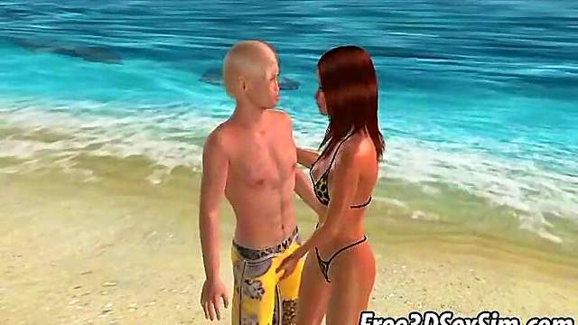 Sexy 3D Brunette Babe Gets Fucked Hard On The Beach In Hardcore Outdoor Action