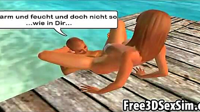 Horny 3D Cartoon Hunk Licks Pussy On The Beach For Hardcore Fun