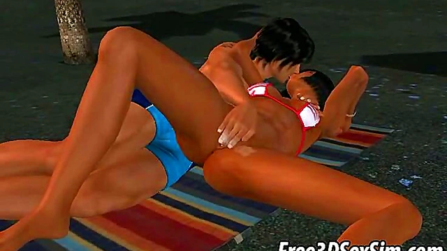 Sexy 3D Babe Gives Handjob On The Beach For Hardcore Outdoor Fun