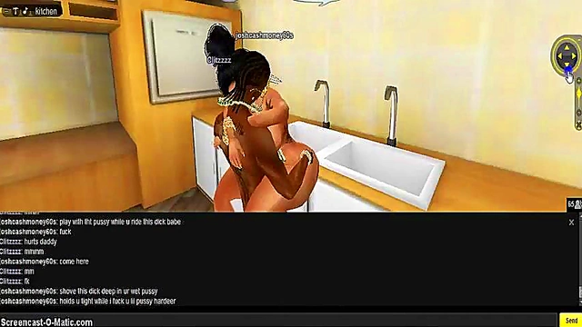 3D Hentai Game Chick Gets Pleasured in Kitchen Fantasies