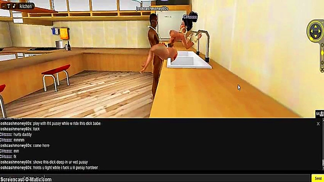 3D Hentai Game Chick Gets Pleasured in Kitchen Fantasies