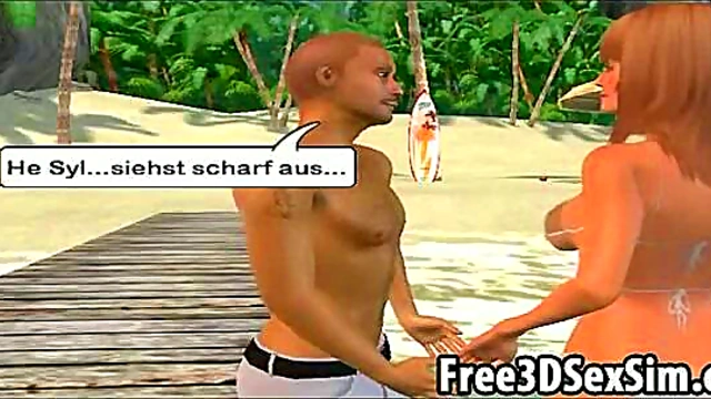 Beach Babes Suck Dick & Get Licked In Steamy 3D Hentai Hardcore Action