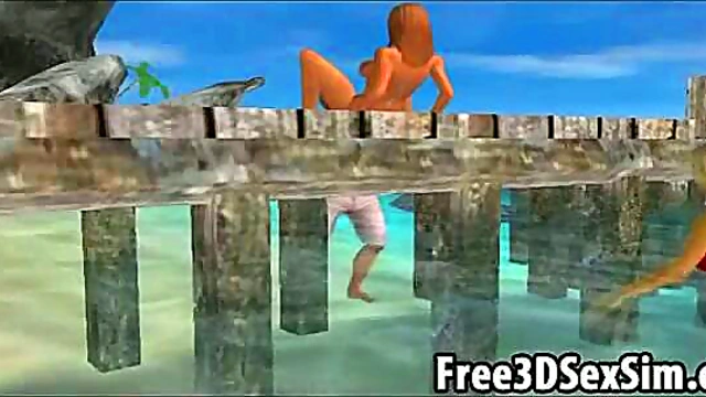 Beach Babes Suck Dick & Get Licked In Steamy 3D Hentai Hardcore Action
