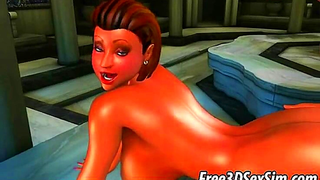 Busty 3D Brunette Sucks Dick & Gets Fucked Hardcore Anime Style