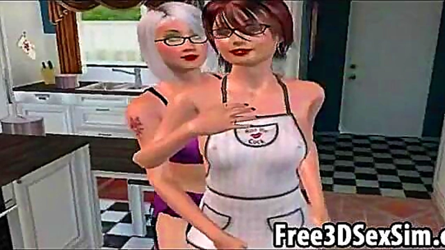 Sexy 3D Cartoon Lesbo Honeys Get Naughty With Hardcore Anime Action