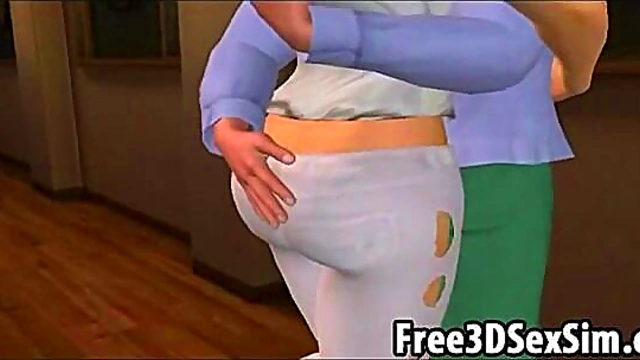 Sexy 3D Brunette Cartoon Babe Dances Seductively For Your Pleasure