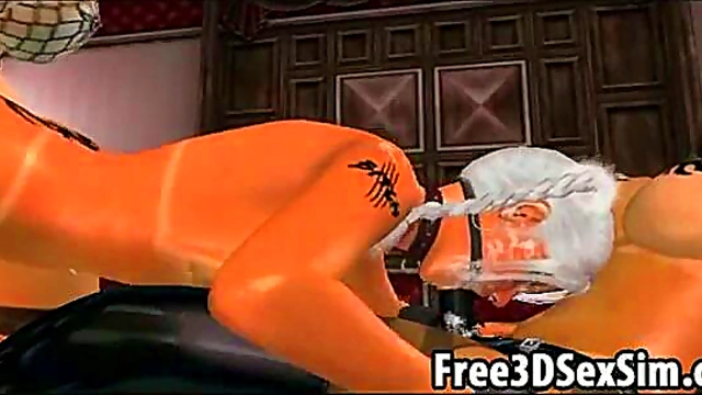 Three 3D Lesbian Hotties Strap On Fun In Steamy Group Anime Session