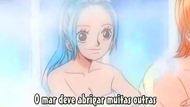 Nami and Vivi Enjoy Steamy Bathtime Fun in Anime One Piece