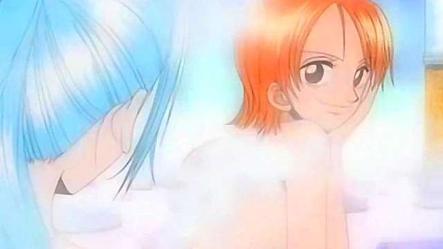 Nami and Vivi Enjoy Steamy Bathtime Fun in Anime One Piece