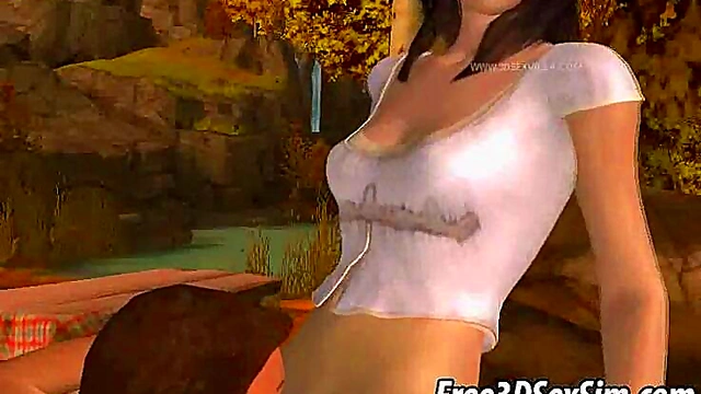 Foxy 3D Brunette Babe Gets Fucked Hard Outdoors In The Woods