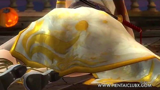 Kasumi in Seductive Halloween Costume Takes Pleasure in Ecstasy