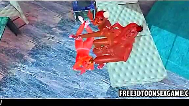 Blonde Babe in Sexy Lingerie Seduces with 3D Anime Charm