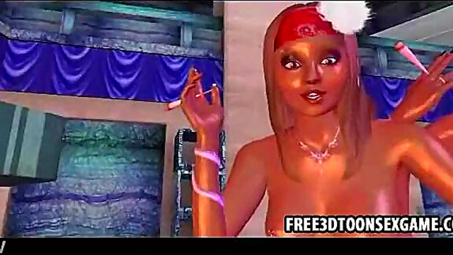 Blonde Babe in Sexy Lingerie Seduces with 3D Anime Charm