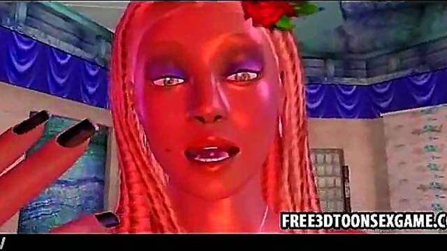 Blonde Babe in Sexy Lingerie Seduces with 3D Anime Charm