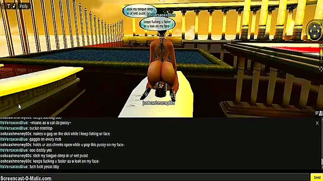 Blue Greek 3D Anime Chick Fucks Virtual Game Character Hard