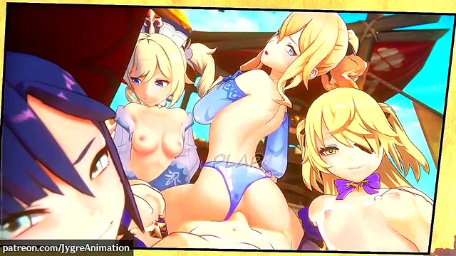 Genshin Impact Anime Babe Rides Dick for Juicy 3D Creampie Finish