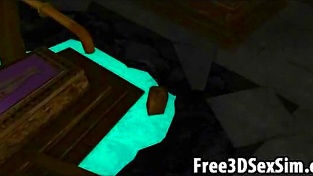 Sexy 3D Cartoon Dominatrix Waits for Her Slave in BDSM Fantasy Anime Scene