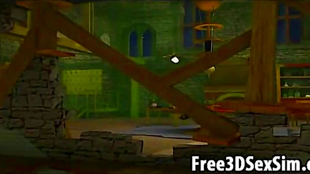 Sexy 3D Cartoon Dominatrix Waits for Her Slave in BDSM Fantasy Anime Scene