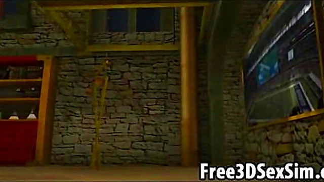 Sexy 3D Cartoon Dominatrix Waits for Her Slave in BDSM Fantasy Anime Scene