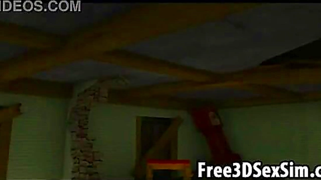 Sexy 3D Cartoon Dominatrix Waits for Her Slave in BDSM Fantasy Anime Scene