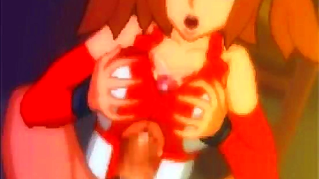 Enthusiastic Redhead Gives Exciting Titty Fuck With Perky Boobs