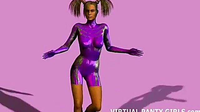 Big-Titted 3D Cyborg Teases With Pigtails Before Hardcore Blowjob Feast