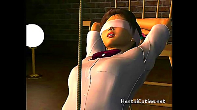 Petite 3D Cutie Tied Up With Ropes for Hardcore Hentai Fun