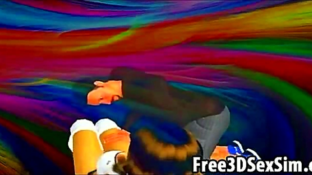 Tasty 3D Brunette Gets Her Pussy Pounded Hard In Anime Hardcore Scene