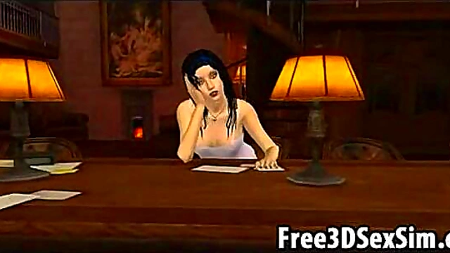 Sexy 3D Cartoon Babe Gets Fucked Hard in Library HBO Style