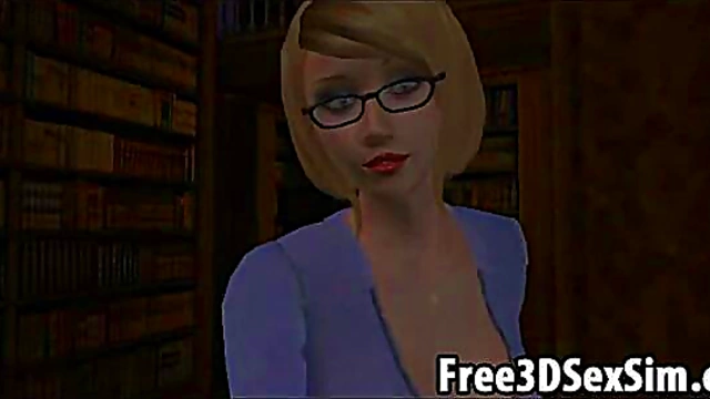 Sexy 3D Cartoon Babe Gets Fucked Hard in Library HBO Style
