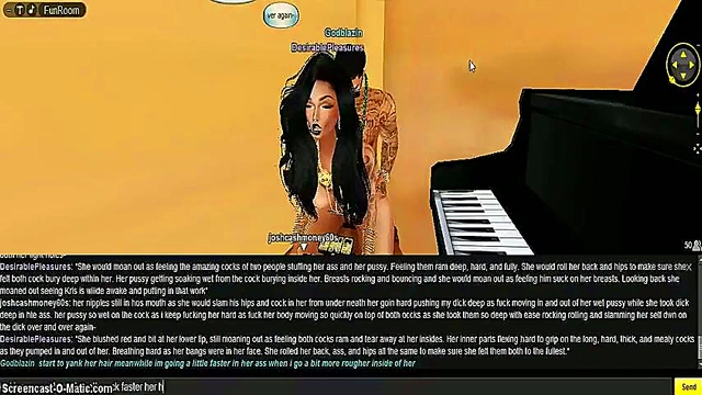 Nighttime 3D Anime Seduction – Black-Haired Babe Rides Dual Cocks for CMC Bliss