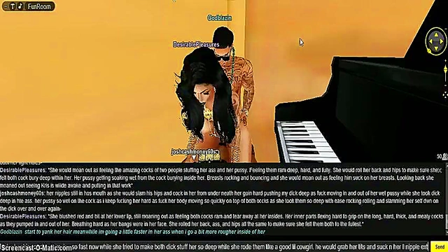 Nighttime 3D Anime Seduction – Black-Haired Babe Rides Dual Cocks for CMC Bliss